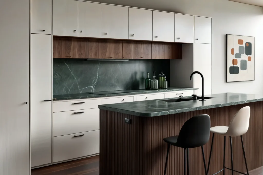 cocina moderna encimera silestone verde